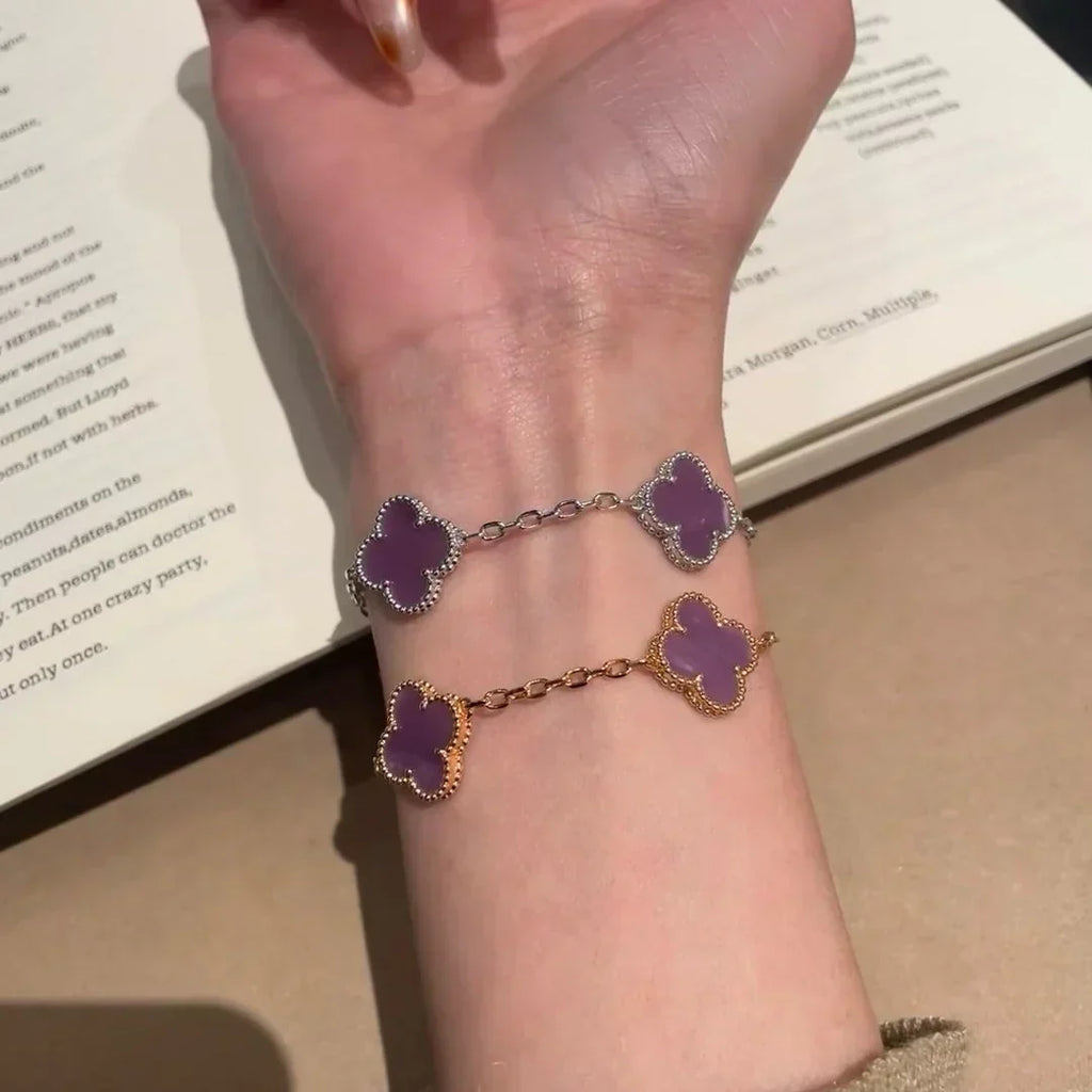 [⭐Miroze ]New  CLOVER 5 MOTIF VIOLET BRACELET COLLECTION