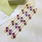 ⭐Miroze CLOVER 10 MOTIFS  PURPLE VIOLET  NECKLACE