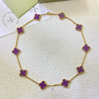 ⭐Miroze CLOVER 10 MOTIFS  PURPLE VIOLET  NECKLACE