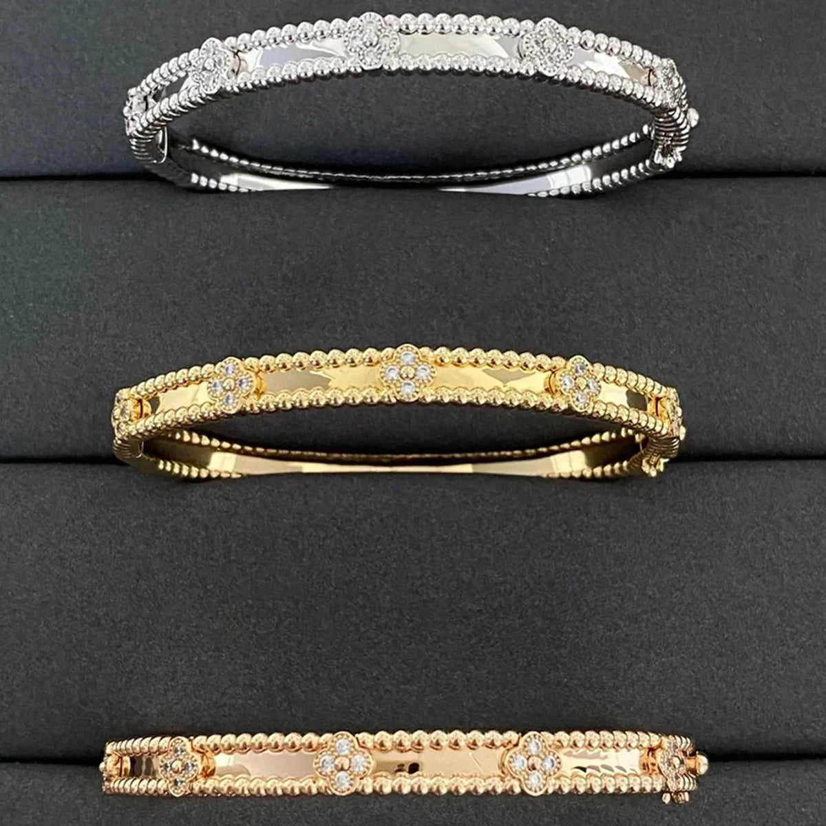 ⭐Miroze CLOVER BRACELET 4MM DIAMONDS