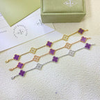 [⭐Miroze ]New  CLOVER 5 MOTIF VIOLET BRACELET COLLECTION