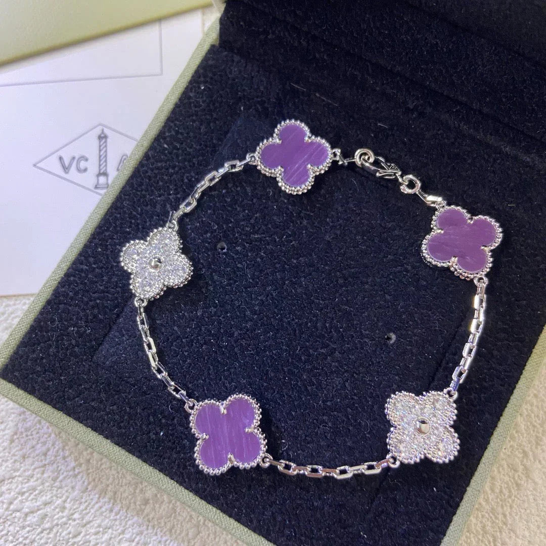 [⭐Miroze ]New  CLOVER 5 MOTIF VIOLET BRACELET COLLECTION