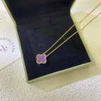 ⭐Miroze CLOVER 15MM  PURPLE VIOLET NECKLACE