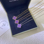 ⭐Miroze CLOVER 15MM  PURPLE VIOLET NECKLACE