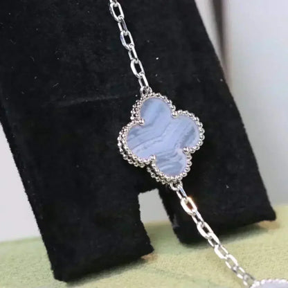 [⭐Miroze] CLOVER 5 MOTIF PURPLE CHALCEDONY BRACELET COLLECTION