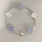 [⭐Miroze ]New  CLOVER 5 MOTIF PURPLE CHALCEDONY BRACELET COLLECTION