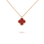 ⭐Miroze CLOVER MINI 9.5MM WHITE CARNELIANS NECKLACE