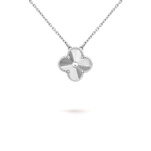 [⭐Miroze]CLOVER 15MM LASER NECKLACE SILVER