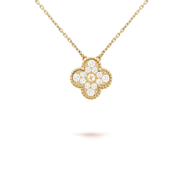 ⭐Miroze CLOVER 15MM DIAMOND SINGLE FLOWER NECKLACE