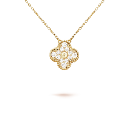 [⭐Miroze]CLOVER 15MM DIAMOND SINGLE FLOWER NECKLACE