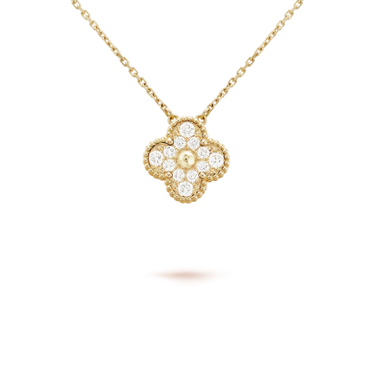 [⭐Miroze]CLOVER 15MM DIAMOND SINGLE FLOWER NECKLACE