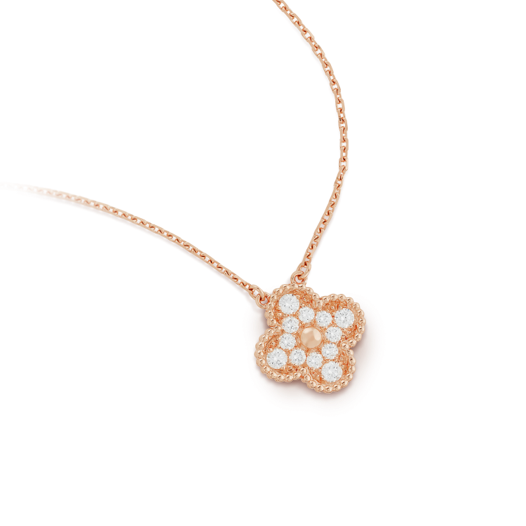 [⭐Miroze]CLOVER 15MM DIAMOND SINGLE FLOWER NECKLACE