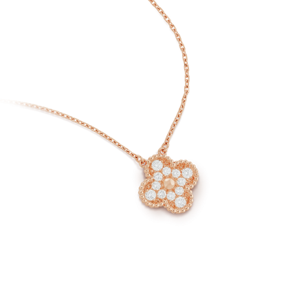 [⭐Miroze]CLOVER 15MM DIAMOND SINGLE FLOWER NECKLACE