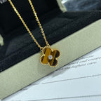⭐Miroze CLOVER 15MM DIAMOND AND YELLOW TIGER'S EYE AGATE necklace