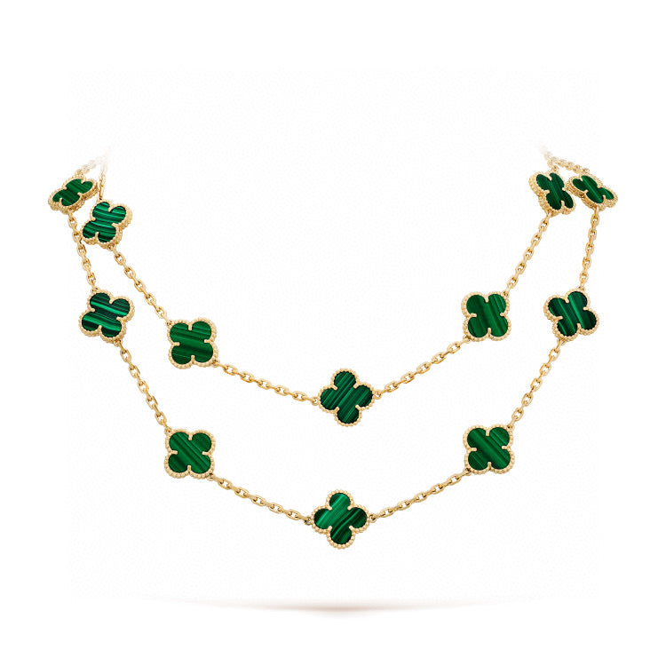 [⭐Miroze]CLOVER 20 MOTIFS MALACHITE GOLD