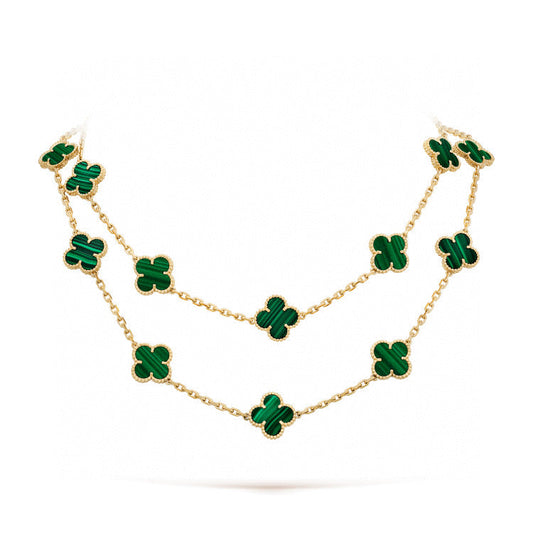 [⭐Miroze]CLOVER 20 MOTIFS MALACHITE GOLD