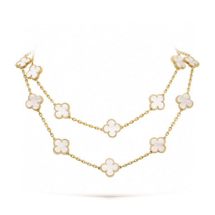 ⭐Miroze CLOVER 20 MOTIFS WHITE MOP NECKLACE