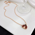 ⭐Miroze LUCKY  CARNELIANS LADYBUG NECKLACE