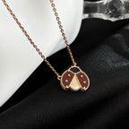 ⭐Miroze LUCKY  CARNELIANS LADYBUG NECKLACE