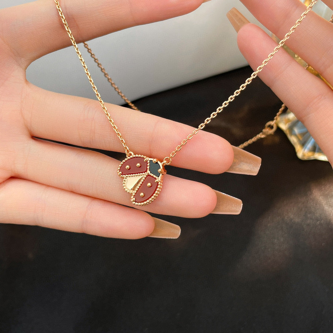[⭐Miroze]LUCKY  CARNELIANS LADYBUG NECKLACE