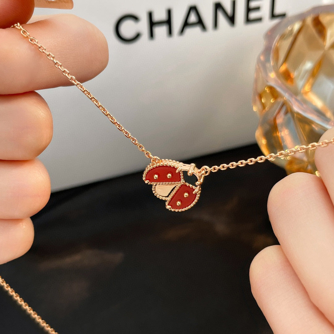 [⭐Miroze]LUCKY  CARNELIANS LADYBUG NECKLACE