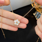 ⭐Miroze LUCKY  WHITE MOP  PLUM BLOSSOM NECKLACE