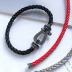 ⭐Miroze FORCE LARGE SERIES HORSESHOE BLACK SAMURAI BRACELET