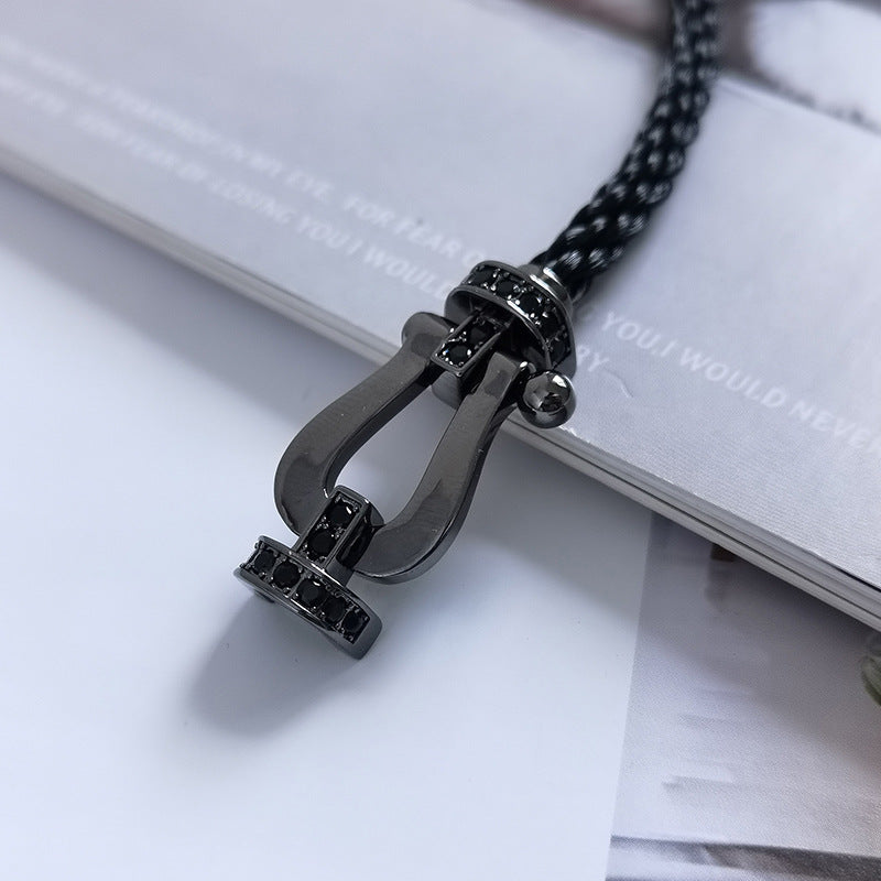 [⭐Miroze]フォース ラージシリーズ ホースシュー ブラック サムライ ブレスレット