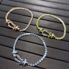 ⭐Miroze FORCE  HORSESHOE  DIAMOND TENNIS BRACELET