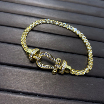 [⭐Miroze]FORCE  HORSESHOE  DIAMOND TENNIS BRACELET