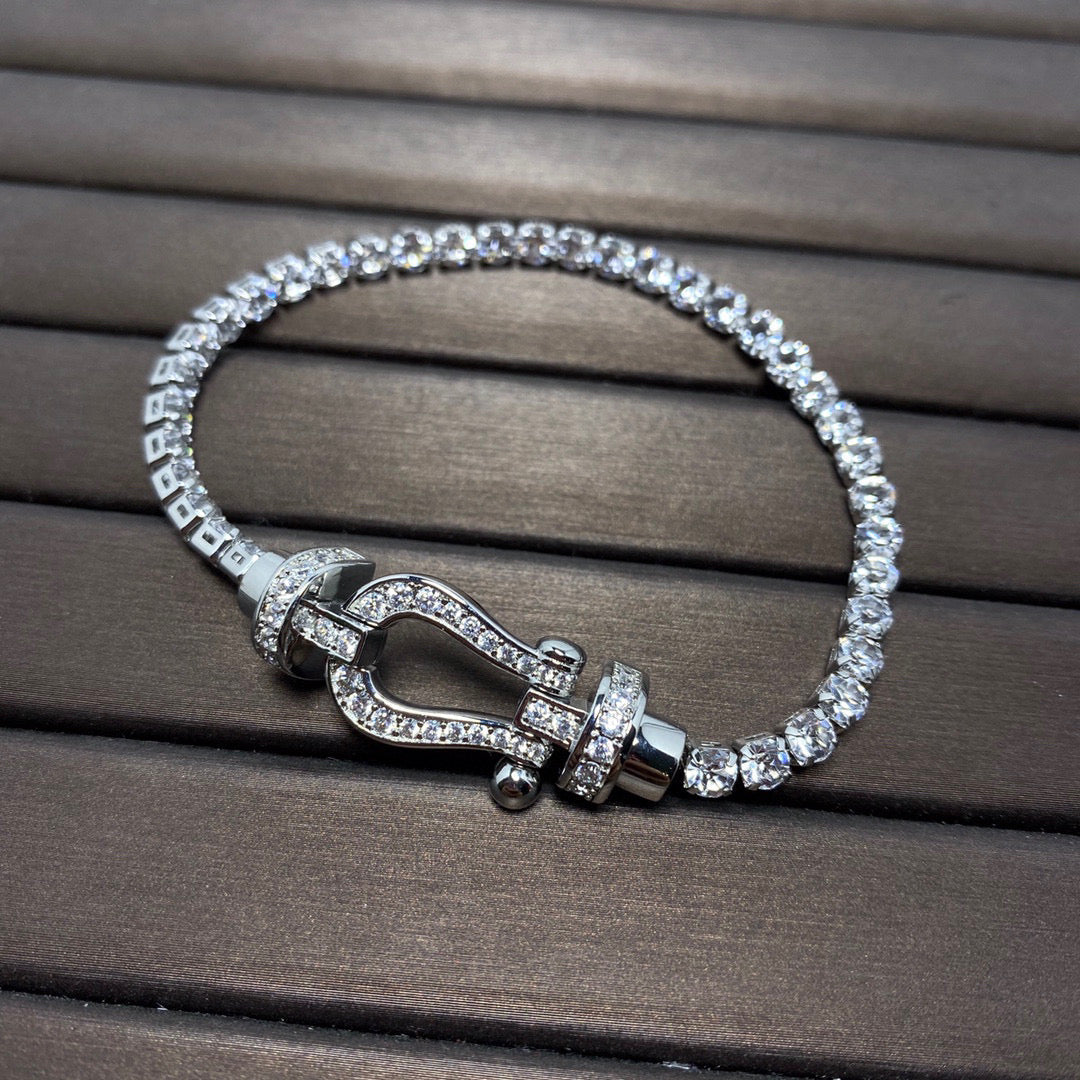 ⭐Miroze FORCE  LARGE HORSESHOE FULL DIAMOND TENNIS BRACELET