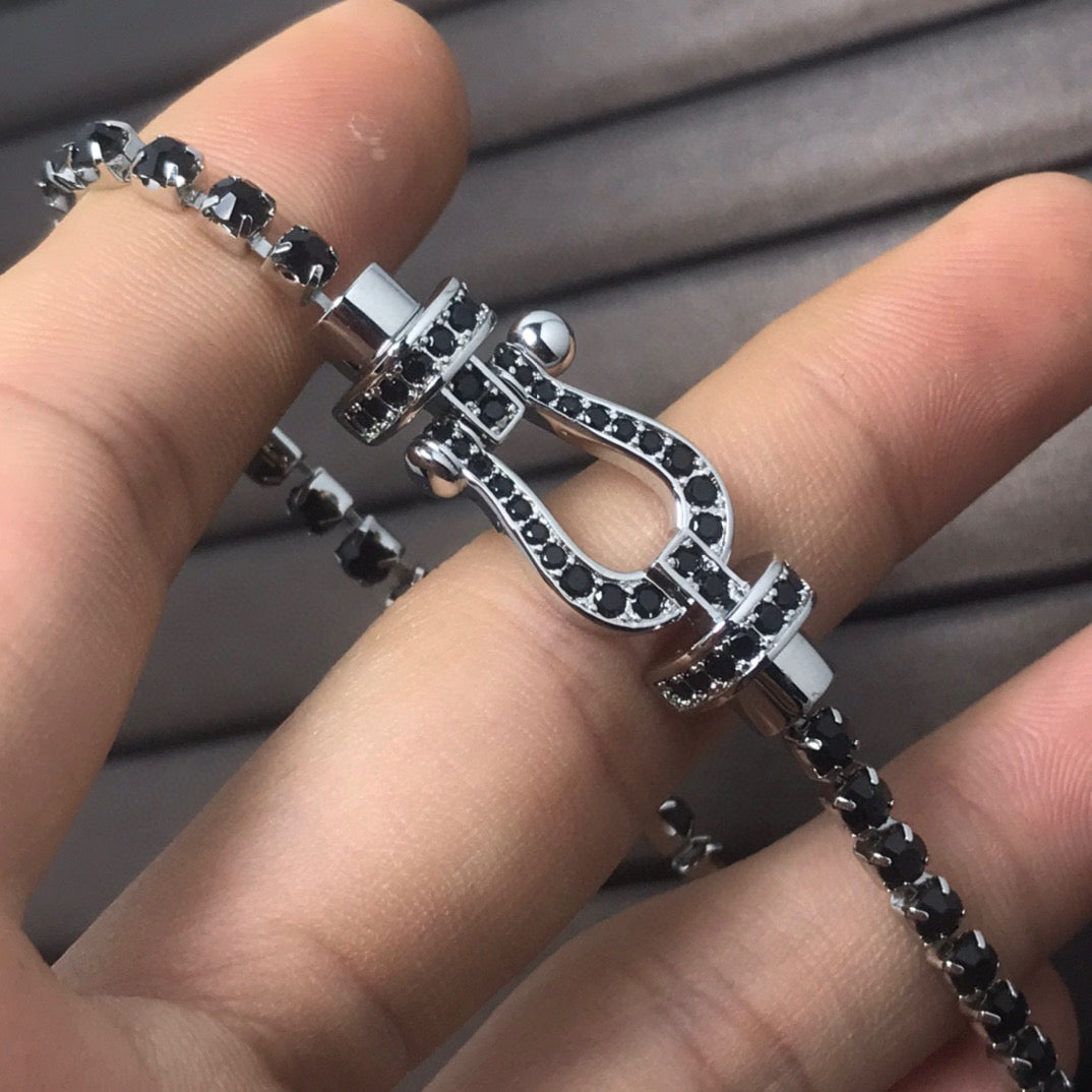 ⭐Miroze FORCE  LARGE HORSESHOE FULL DIAMOND TENNIS BRACELET