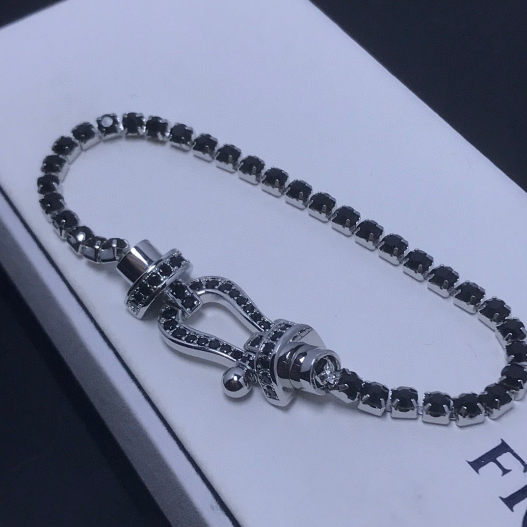 [⭐Miroze]FORCE  LARGE HORSESHOE FULL DIAMOND TENNIS BRACELET