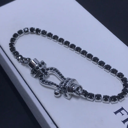 [⭐Miroze]FORCE  LARGE HORSESHOE FULL DIAMOND TENNIS BRACELET