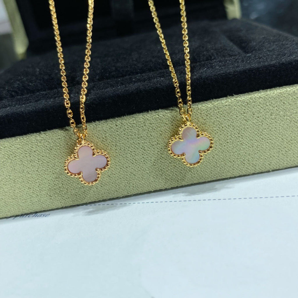 ⭐Miroze CLOVER 15MM PINK MOTHER-OF-PEARL SINGLE FLOWER NECKLACE