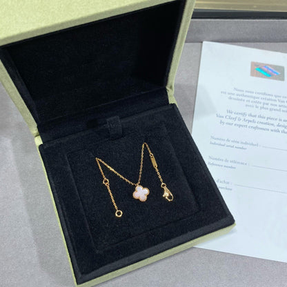 [⭐Miroze]CLOVER 15MM PINK MOTHER-OF-PEARL SINGLE FLOWER NECKLACE