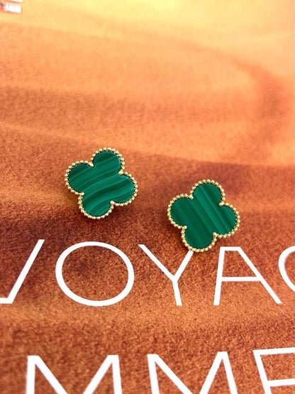 [⭐Miroze] CLOVER LARGE (20mm) 1 MOTIFS GREENER MOP STUD EARRINGS