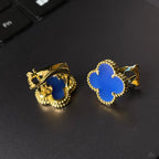 [⭐Miroze ] CLOVER LARGE (20mm) 1 MOTIFS BLUE MOP STUD EARRINGS