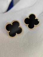[⭐Miroze ] CLOVER 20MM BLACK MOP EARRINGS