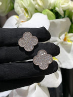 [⭐Miroze ] CLOVER 20MM MOTIFS DIAMOND STUD EARRINGS SILVER