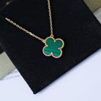 ⭐Miroze CLOVER 15MM MALACHITE SINGLE FLOWER  NECKLACE