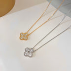 ⭐Miroze CLOVER 15MM DIAMOND SINGLE FLOWER NECKLACE