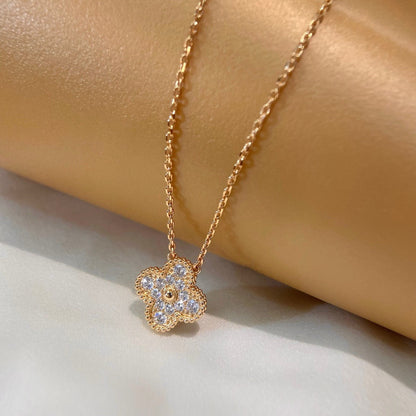 [⭐Miroze]CLOVER 15MM DIAMOND SINGLE FLOWER NECKLACE