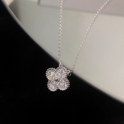 [⭐Miroze]CLOVER 15MM DIAMOND SINGLE FLOWER NECKLACE