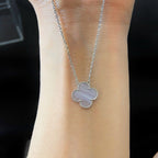 ⭐Miroze CLOVER 15MM BLUE CHALCEDONY NECKLACE SILVER