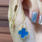 ⭐Miroze CLOVER 15MM BLUE AGATE NECKLACE