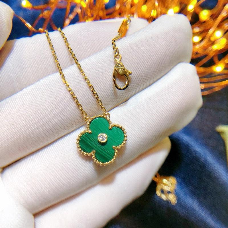 ⭐Miroze CLOVER 15MM DIAMOND TURQUOISE NECKLACE