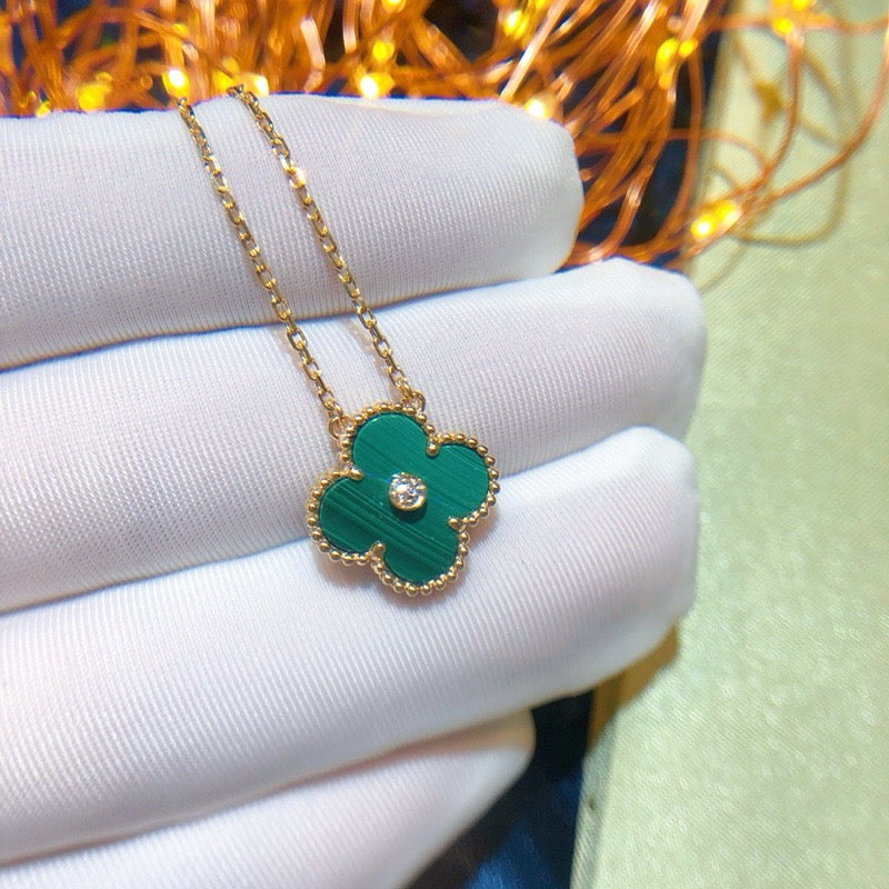 ⭐Miroze CLOVER 15MM DIAMOND TURQUOISE NECKLACE