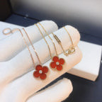 ⭐Miroze CLOVER 15MM DIAMOND CARNELIAN NECKLACE