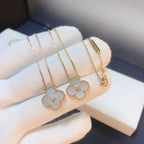 ⭐Miroze CLOVER 15MM DIAMOND WHITE FRITILLARIA NECKLACE
